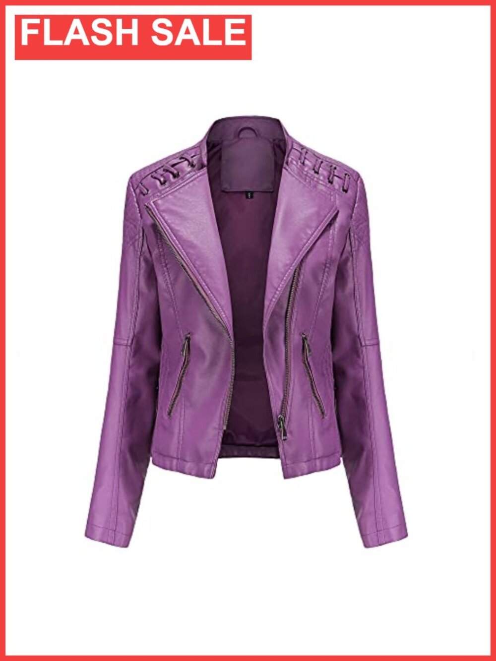 Faux Leather Belted Moto Bomber Jacket Long Sleeve Zip Fitted